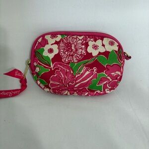 Lilly Pulitzer Zippered‎ Neoprene Card Holder Wallet Floral Pink Green